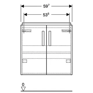 Geberit Renova Compact US 59,7cm für Waschtisch 65cm 2 Türen, 59,7x60,5x39,7cm, hellgrau – Bild 4