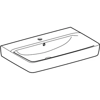 Geberit Renova Plan Waschtisch, 75x48cm mit Hahnloch, mit Überlauf, weiß – Bild 3