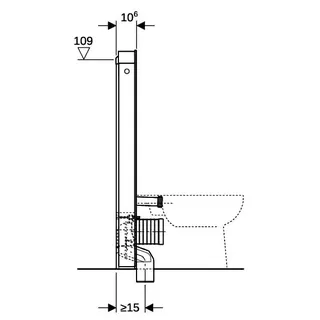 Geberit Monolith Sanitärmodul für Stand-WC 114cm, Glas sand-grau, Aluminium – Bild 5