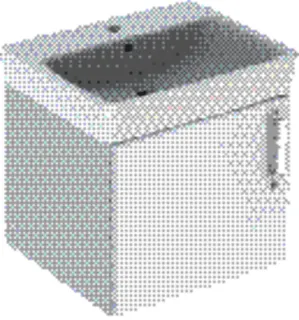 Geberit Bambini Set Waschtisch mit US, 1 Tür abschließbar, 59,5x56,3x48,3cm, weiß