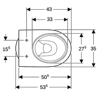 Geberit Renova Stand-WC Tiefspüler, Abg.verti teilgeschl.Form, T:53cm, weiß – Bild 5