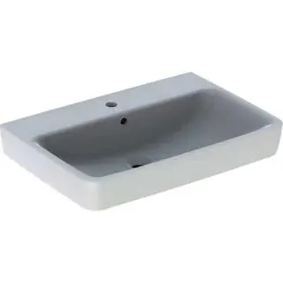 Geberit Renova Plan Waschtisch, 70x48cm mit Hahnloch, mit Überlauf, weiß – Bild 2