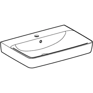 Geberit Renova Plan Waschtisch, 70x48cm mit Hahnloch, mit Überlauf, weiß – Bild 3