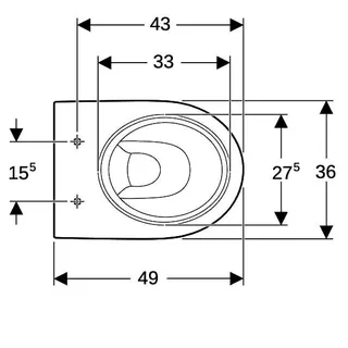 Geberit Renova Stand-WC Tiefspüler, Abg.horiz teilgeschl.Form, T:49cm, weiß – Bild 5