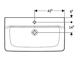 Geberit Renova Plan Aufsatzwaschtisch 85x48cm mit Hahnloch, mit Überlauf, weiß – Bild 5