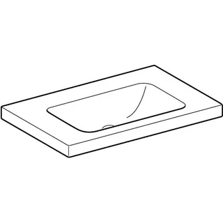 Geberit iCon Light Waschtisch 75x48cm Ablagefläche, ohne Hahnloch, ohne Überlauf, weiß – Bild 3