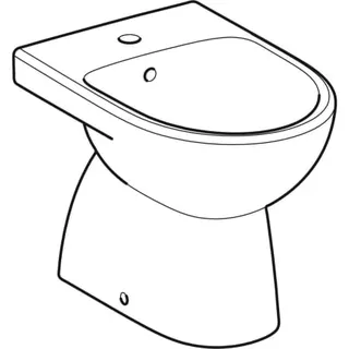 Geberit Renova Standbidet, teilgeschl.Form T:52cm, mit Überlauf, weiß – Bild 3