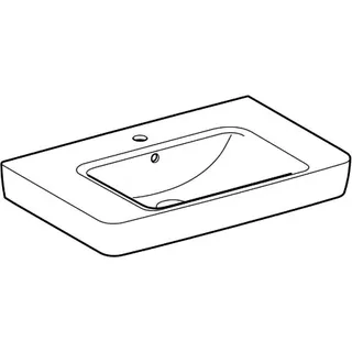 Geberit Renova Plan Waschtisch mit Ablagefl., 75x48cm mit Hahnloch, mit Überlauf, weiß – Bild 3