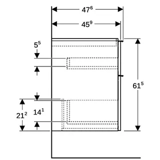 Geberit iCon Unterschrank für Waschtisch, 2 Schubl. 59,2x61,5x47,6cm, sandgrau – Bild 4