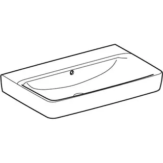 Geberit Renova Plan Waschtisch, 75x48cm ohne Hahnloch, mit Überlauf, weiß – Bild 3