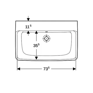 Geberit Renova Plan Waschtisch, 75x48cm ohne Hahnloch, mit Überlauf, weiß – Bild 5
