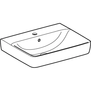 Geberit Renova Plan Waschtisch, 60x48cm mit Hahnloch, mit Überlauf, weiß, KeraTect – Bild 5