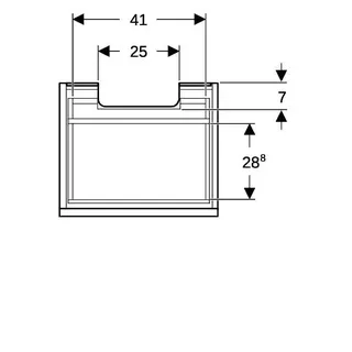 Geberit Renova Plan US f. Waschtisch, mit 1 Schublade u. Innenschubl., 48,4x60,6x40,7cm, weiß – Bild 5