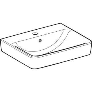 Geberit Renova Plan Aufsatzwaschtisch 55x44cm mit Hahnloch, mit Überlauf, weiß – Bild 3