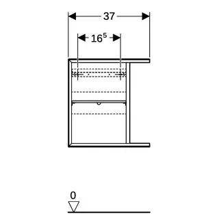Geberit iCon Seitenelement wandhängend 37x40x24,5cm, weiß matt – Bild 4