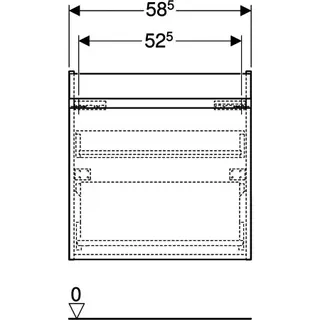 Geberit Renova Plan US f. Waschtisch, mit 1 Schublade u. Innenschubl., 58,5x60,6x44,6cm, lava – Bild 4