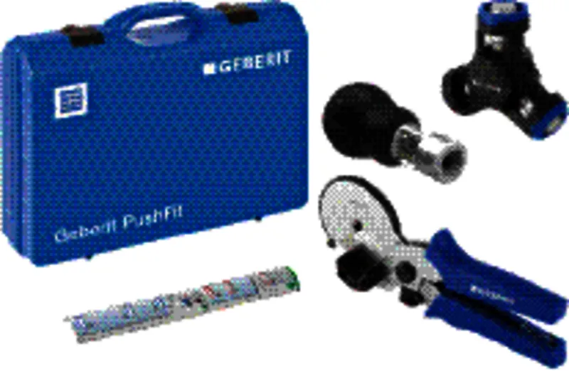 Geberit PushFit Set Montagewerkzeug mit Markierschablone in Koffer d14/16/20/25