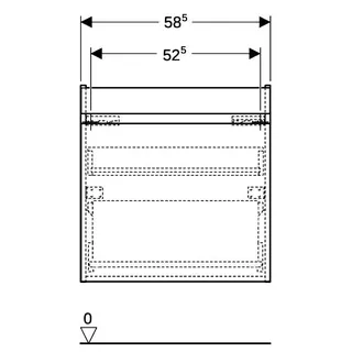 Geberit Renova Plan US f. Waschtisch, mit 1 Schublade 58,5x60,6x44,6cm, Nussbaum hickory hell – Bild 4