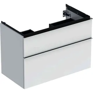 Geberit iCon Unterschrank für Waschtisch, 2 Schubl. 88,8x61,5x47,6cm, weiß hgl./Gr. chrom – Bild 2