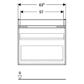 Geberit Renova Plan US f. Waschtisch, mit 1 Schublade 63,4x60,6x44,6cm, Nussbaum hickory hell – Bild 4