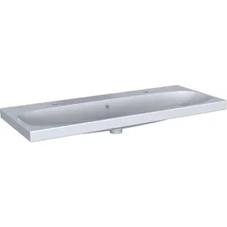 Waschtisch 120 x 48 cm, m. 2 Hahnloch mit Überlauf design4YOU 2.0, topweiß