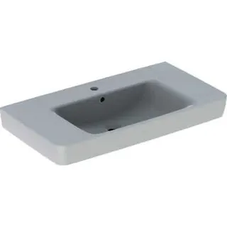 Geberit Renova Plan Waschtisch mit Ablagefl., 90x48cm mit Hahnloch, mit Überlauf, weiß – Bild 2