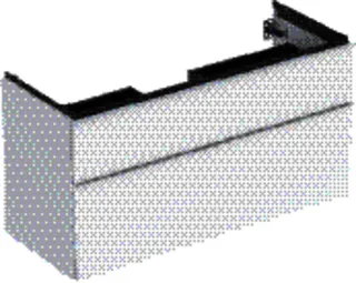 GE iCon Unterschrank für WT, 2 Schubl. 118,4x61,5x47,6cm, weiß hgl/Gr.weiß matt