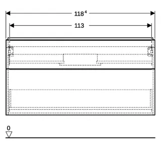 Geberit iCon Unterschrank für Waschtisch, 2 Schubl. 118,4x61,5x47,6cm, lava – Bild 5