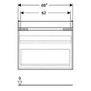 Geberit Renova Plan US f. Waschtisch, mit 1 Schublade 68,2x60,6x44,6cm, Nussbaum hickory hell – Bild 4