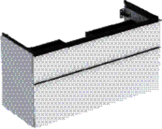 GE iCon Unterschrank für WT, 2 Schubl. 118,4x61,5x47,6cm, weiß hgl/Gr. chrom
