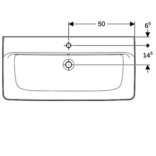 Geberit Renova Plan Aufsatz-Waschtisch 100x48cm mit Hahnloch, mit Überlauf, weiß – Bild 5