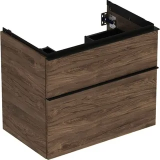 Geberit iCon Unterschrank für Waschtisch, 2 Schubl. 74x61,5x47,6cm, Nussbaum hicko./Gr. Lava – Bild 2