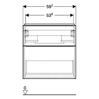 Geberit iCon Unterschrank f. Waschtisch, verk. Ausld. 59,2x61,5x41,6cm, weiß hgl/Gr. weiß matt – Bild 5