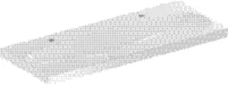 Waschtisch 120 x 48 cm, m. 2 Hahnloch ohne Überlauf design4YOU 2.0, weiß