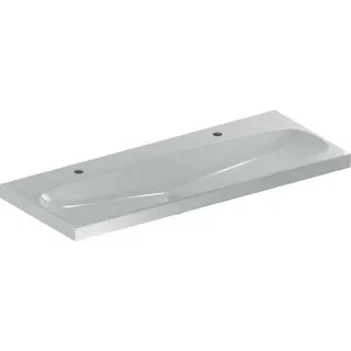 Waschtisch 120 x 48 cm, m. 2 Hahnloch ohne Überlauf design4YOU 2.0, weiß – Bild 2