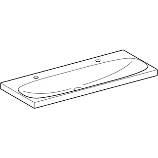 Waschtisch 120 x 48 cm, m. 2 Hahnloch ohne Überlauf design4YOU 2.0, weiß – Bild 3