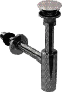 GE WT-Ablauf mit Siphon Abgang horiz. d32/40mm, G1 1/4" weiß/hgl.-verchromt