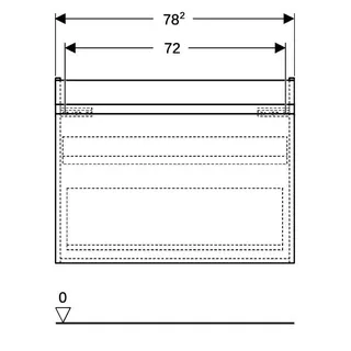 Geberit Renova Plan US f. Waschtisch, mit 1 Schublade u. Innenschubl., 78,2x60,6x44,6cm, weiß – Bild 4