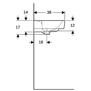 Geberit Renova Plan Handwaschbecken, 50x38cm mit Hahnloch mi., mit Überlauf, weiß, KeraTect – Bild 5