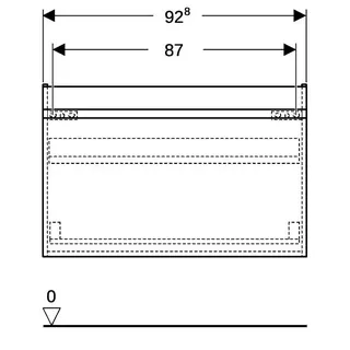 Geberit Renova Plan US f. Waschtisch, mit 1 Schublade u. Innenschubl., 92,8x60,6x44,6cm, lava – Bild 4