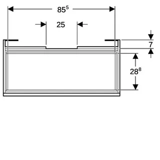 Geberit Renova Plan US f. Waschtisch, mit 1 Schublade u. Innenschubl., 92,8x60,6x44,6cm, lava – Bild 5