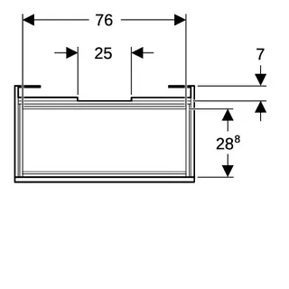 Geberit Renova Plan US f. Waschtisch, mit 1 Schublade u. Innenschubl., 83,2x60,6x44,6cm, weiß – Bild 5
