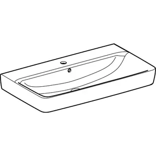 Geberit Renova Plan Waschtisch, 85x48cm mit Hahnloch, mit Überlauf, weiß – Bild 3