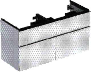 GE iCon Unterschrank für DWT, 4 Schubl. 118,4x61,5x47,6cm, weiß hgl/Gr. chrom