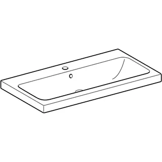 Geberit iCon Light Waschtisch 90x48cm mit Hahnloch, mit Ül., weiß, KeraTect – Bild 3