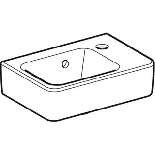 Geberit Renova Plan HWB, verk. Ausladung 36x25cm, mit Hahnloch, mit Überlauf, weiß – Bild 3
