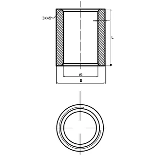 gebonipple, Stahlmuffe Stahlmuffe 3/4" - schwarz, halbe Länge – Bild 2