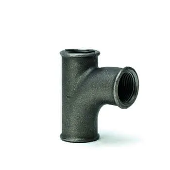 gebofittings Temperguss Gewindefittings 131 - Bogen-T-Stück - 1 1/4", schwarz