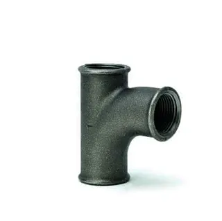 gebofittings Temperguss Gewindefittings 131 - Bogen-T-Stück - 1 1/4", schwarz