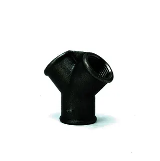 gebofittings Temperguss Gewindefittings 220 - Y-Verteiler 1/2", schwarz – Bild 2
